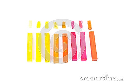 Colorful chalks isolated on white background Stock Photo