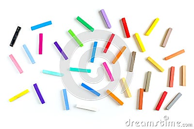 Colorful chalks and pastels seamless pattern Stock Photo