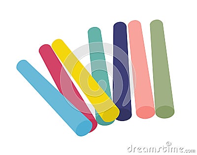 Chalk vector.Collection of chalks vector isolated on white background. Vector Illustration