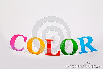 colorful character of the word color Stock Photo