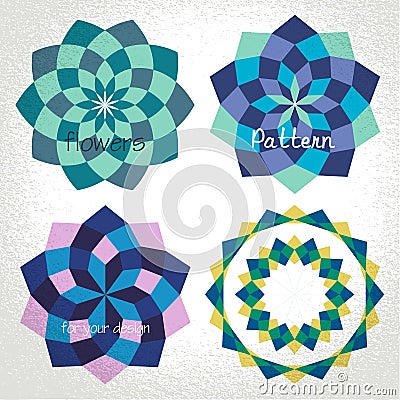 Colorful checkered circle frame background Vector Illustration