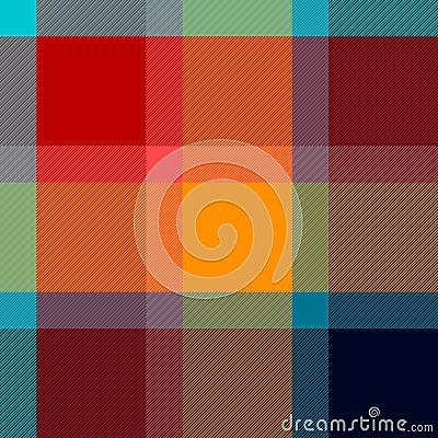 Colorful checkered tartan fabric seamless pattern, vector Vector Illustration