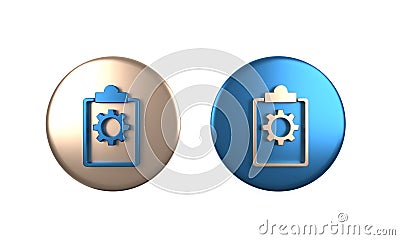 Colorful Checklist clipboard with 24 hours service icon isolated on white background. Circle button. 3D render Cartoon Illustration