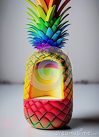 colorful cheerful pineapple Stock Photo