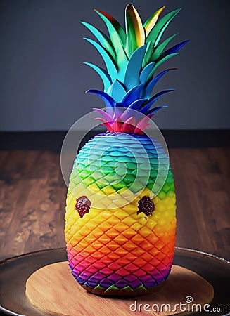 colorful cheerful pineapple Stock Photo