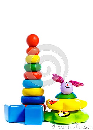 Colorful child pyramid Stock Photo