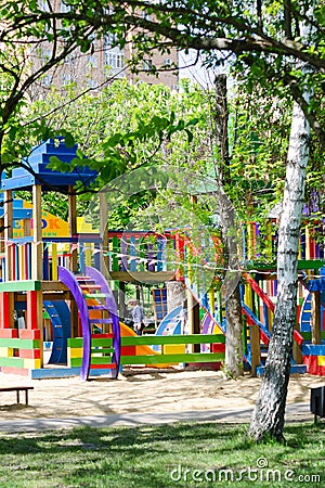 Children playground in park Stock Photo
