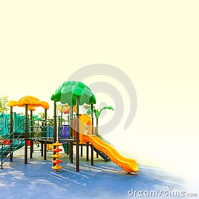 Colorful children playground playground in the park Stock Photo