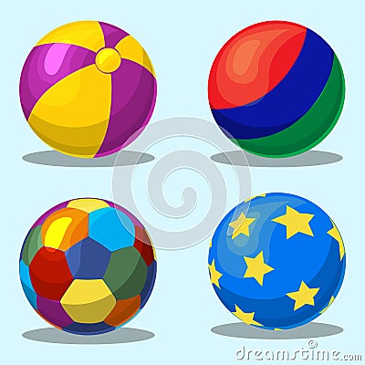 Colorful children`s inflatable ball Stock Photo