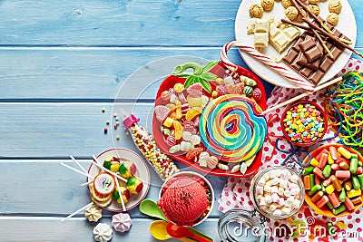 Colorful childs sweets and treats Stock Photo