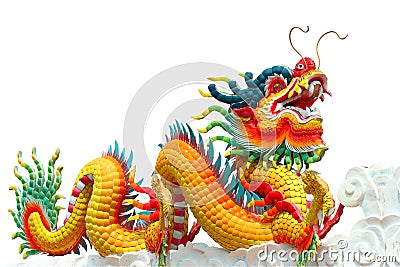 Colorful chinese dragon isolated Stock Photo