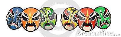 Colorful Chinese opera face masks Stock Photo