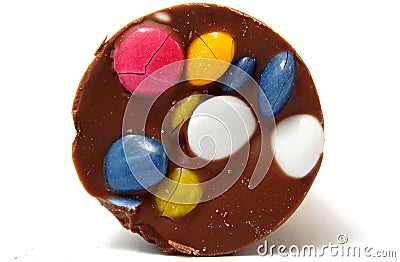 colorful chocolate buttons, dragees candies Stock Photo