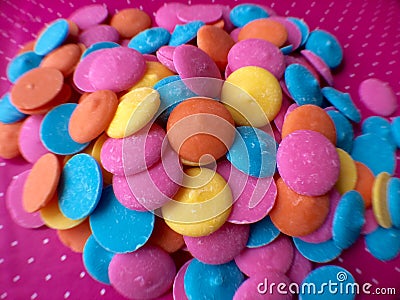 Colorful Chocolate Candy Melts Stock Photo