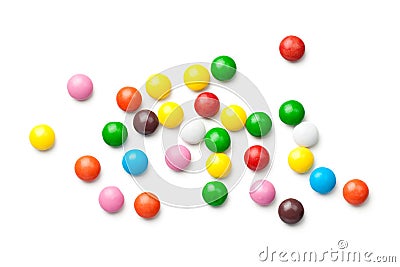 Colorful Chocolate Candy Pills Isolated on White Background Stock Photo