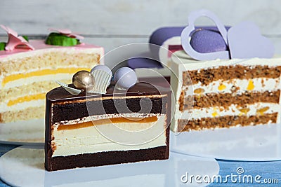 Variety of tasty cakes Stock Photo