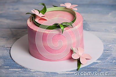 Colorful chocolate - vanilla layer cakefresh and sweet dessert cakes Stock Photo