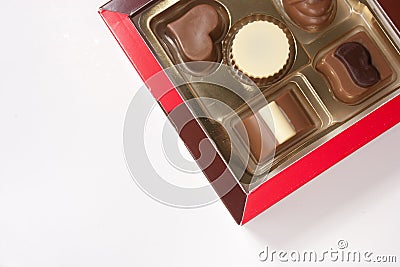 Colorful chocolates box Stock Photo