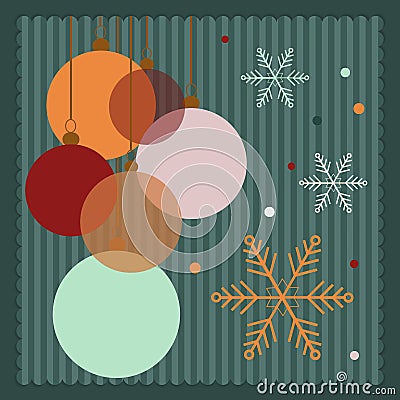 Colorful Christmas Balls With Dots And Snowflakes Vector Illustration