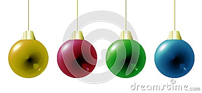 Colorful Christmas baubles Stock Photo