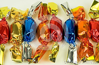 Colorful Christmas candies Stock Photo