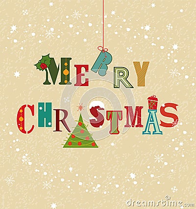 Colorful Christmas Card Vector Illustration