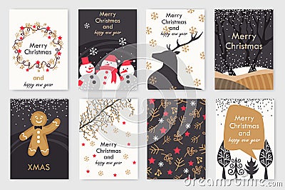 Colorful Christmas cards Stock Photo