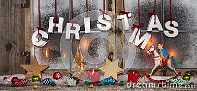 Colorful christmas decoration: idea for a xmas greeting card wit Stock Photo