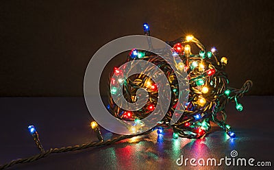 Colorful Christmas lights Stock Photo