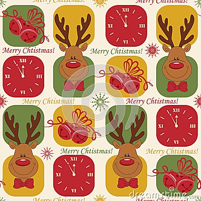 Colorful Christmas pattern seamless Vector Illustration