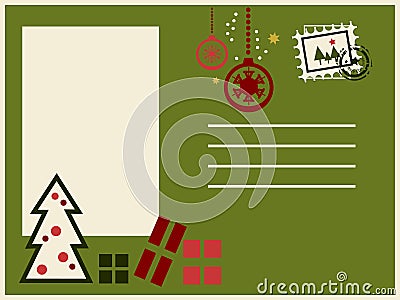 Colorful christmas postcard Vector Illustration