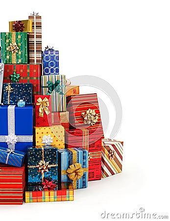 Colorful Christmas presents Stock Photo