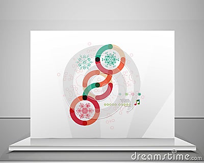 Colorful Christmas swirl abstraction with lights Vector Illustration