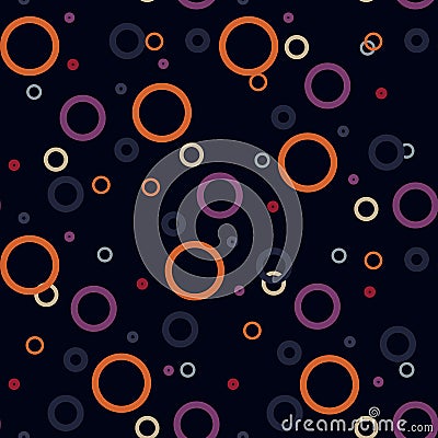 Colorful circle seamless on a black background pattern. Abstract geometric modern background. Circle seamless pattern eps 10 Stock Photo