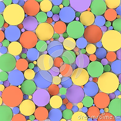 Colorful circles, 3D render Stock Photo