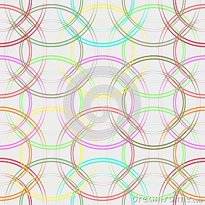 Colorful circles seamless pattern. Fashionable geometric background in trendy colors: soft pink, navy blue, mint, coral, red, ligh Stock Photo