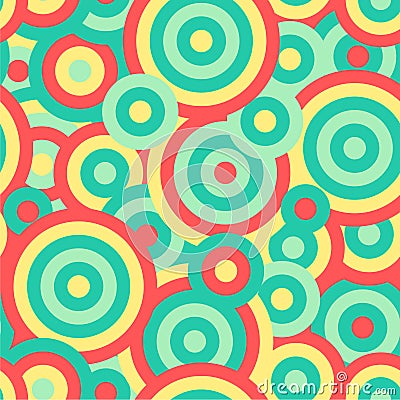 Colorful circles seamless repetitive vector pattern texture background Vector Illustration