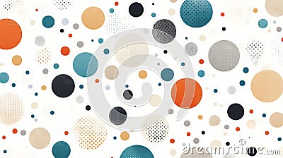 Colorful circles on a white background create a lively and modern pattern suitable for various design projects Stock Photo
