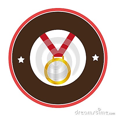 Colorful circular border with medal prize Vector Illustration