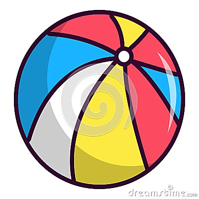 Colorful circus ball icon, cartoon style Vector Illustration