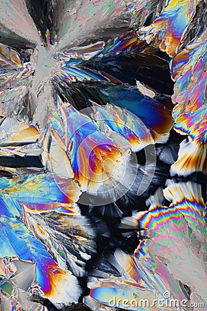 Colorful Citric acid crystals Stock Photo