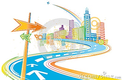 Colorful city Vector Illustration