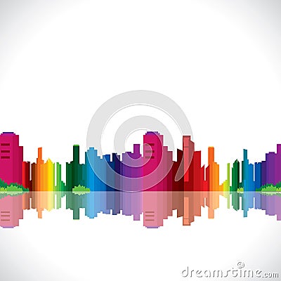 Colorful city Vector Illustration