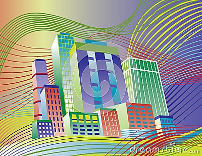 Colorful City Vector Illustration