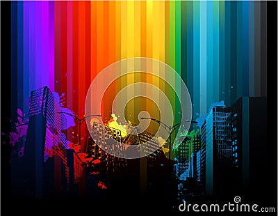 Colorful city background Vector Illustration