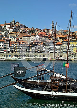 Porto city panorama with Douro river - Portugal Editorial Stock Photo