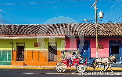 Colorful city scene in Managua Nicaragua Editorial Stock Photo