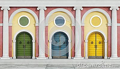 Colorful classic facade Stock Photo