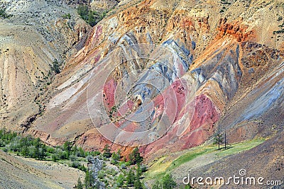 Colorful clay in the Altai Mountains Stock Photo