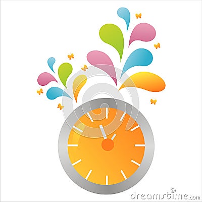 Colorful clock background Vector Illustration